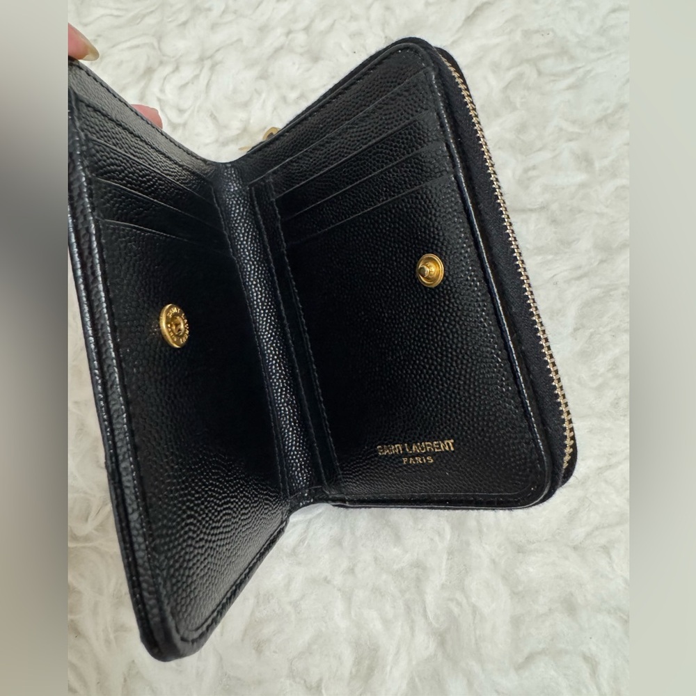 Saint Laurent Cassandre Matelassé Compact Zip Around Wallet - Picture 3 of 9